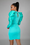 Women's Sexy Bodycon Puff Sleeve Dress - Douthie's Corner