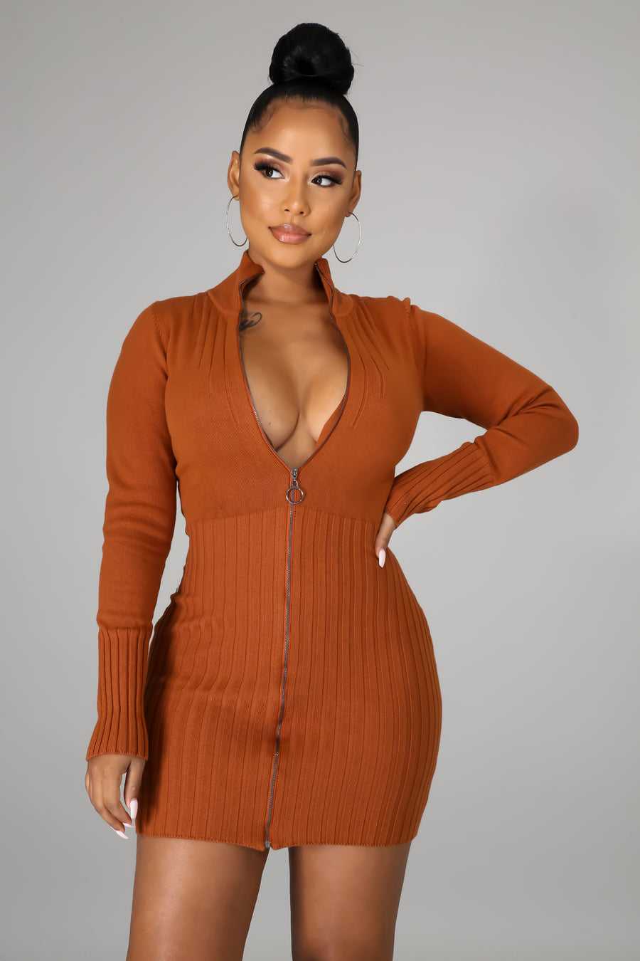 Long Sleeve Stretch Dress | Sleek Comfort Fit – Douthie’s Corner